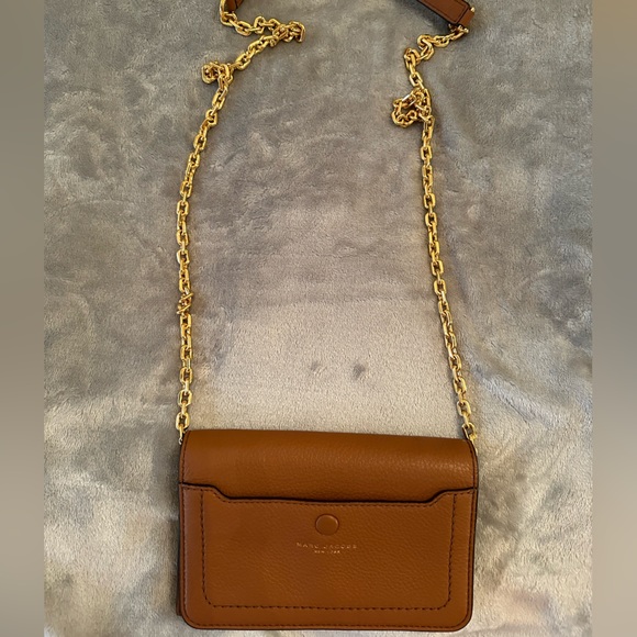 MARC JACOBS EMPIRE CITY LEATHER WALLET CROSSBODY GOLD CHAIN LINK PURSE - Picture 5 of 5